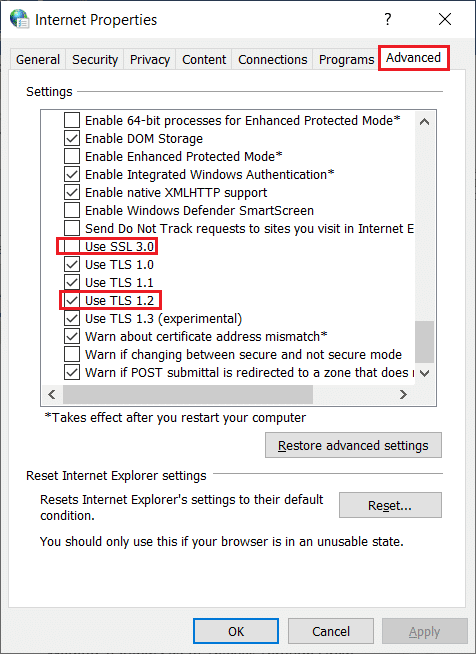 Uncheck the option Use SSL 3.0 and check the option Use TLS 1.2. Fix Sea of Thieves Services Are Temporarily Unavailable Lavenderbeard