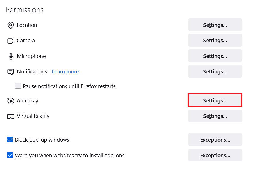 click on settings in Autoplay option