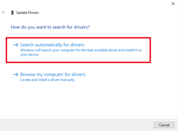 search automatically for drivers update