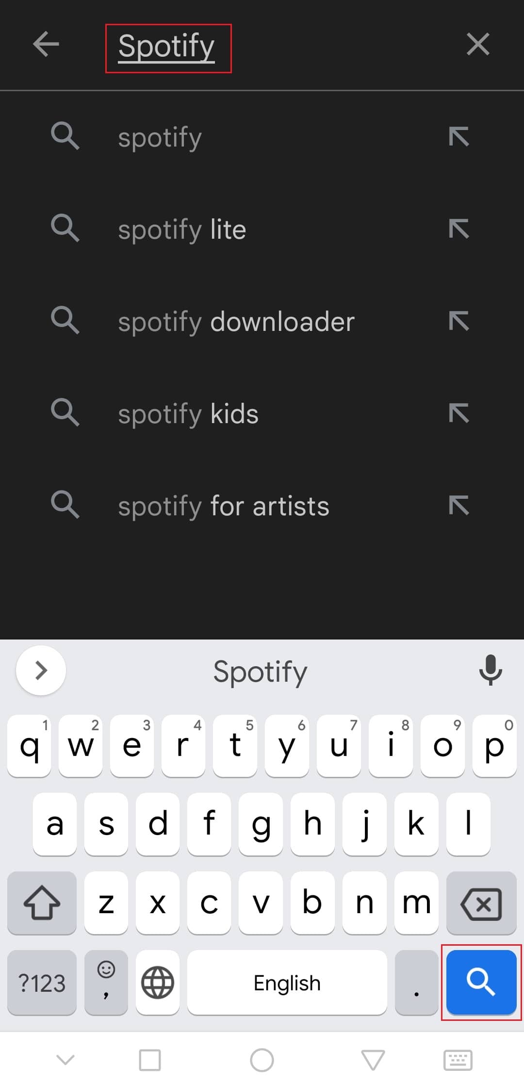 search for Spotify in Google Play Store android app. Fix Spotify Wrapped Not Working
