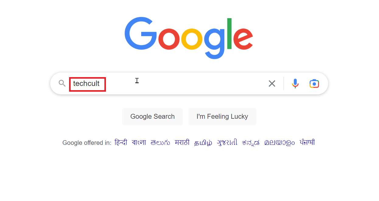 search for a website on google and hit enter