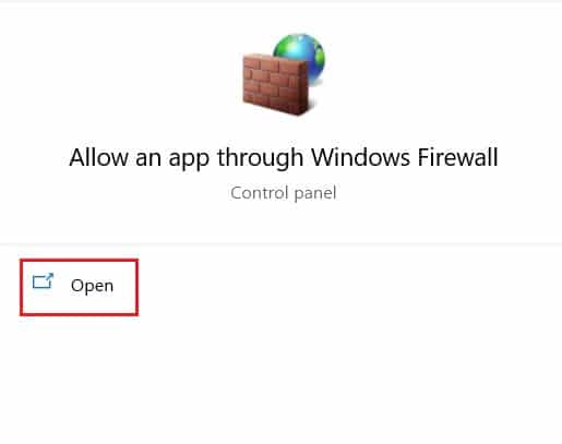 search for allow an app through firewall
