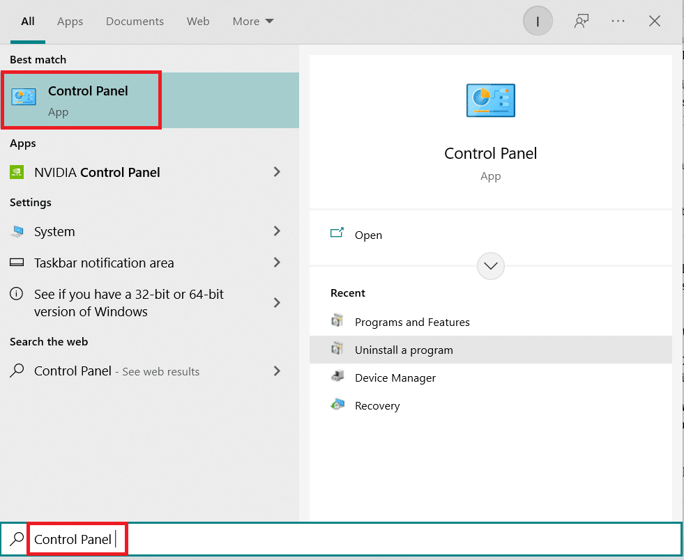 Search for Control Panel. How to Fix COMDLG32.OCX Missing in Windows 10