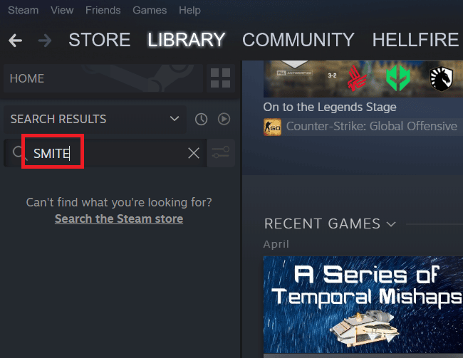 Search for Smite in the list of titles you possess in the library. Fix can’t install smite