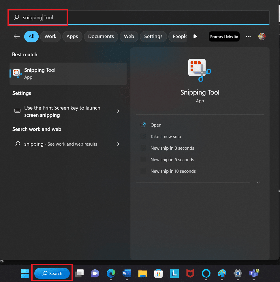 Search for snipping tool from the search option. 9 Ways to Fix Snip and Sketch Not Working on Windows 10 and 11