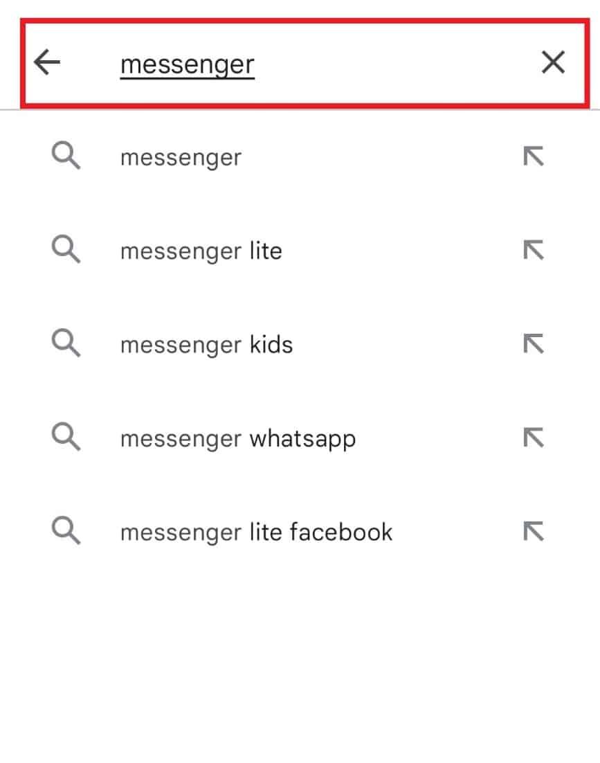 Търсене в Messenger