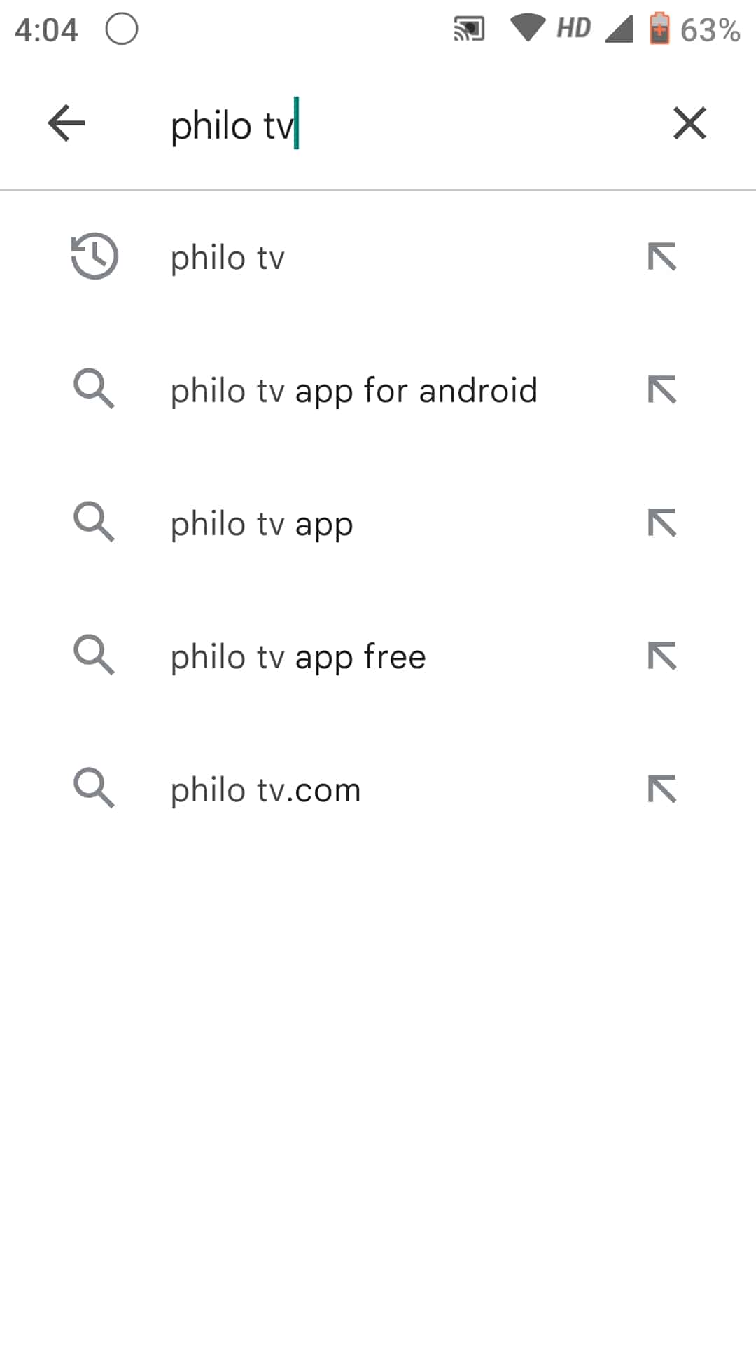 search philo tv on the playstore 