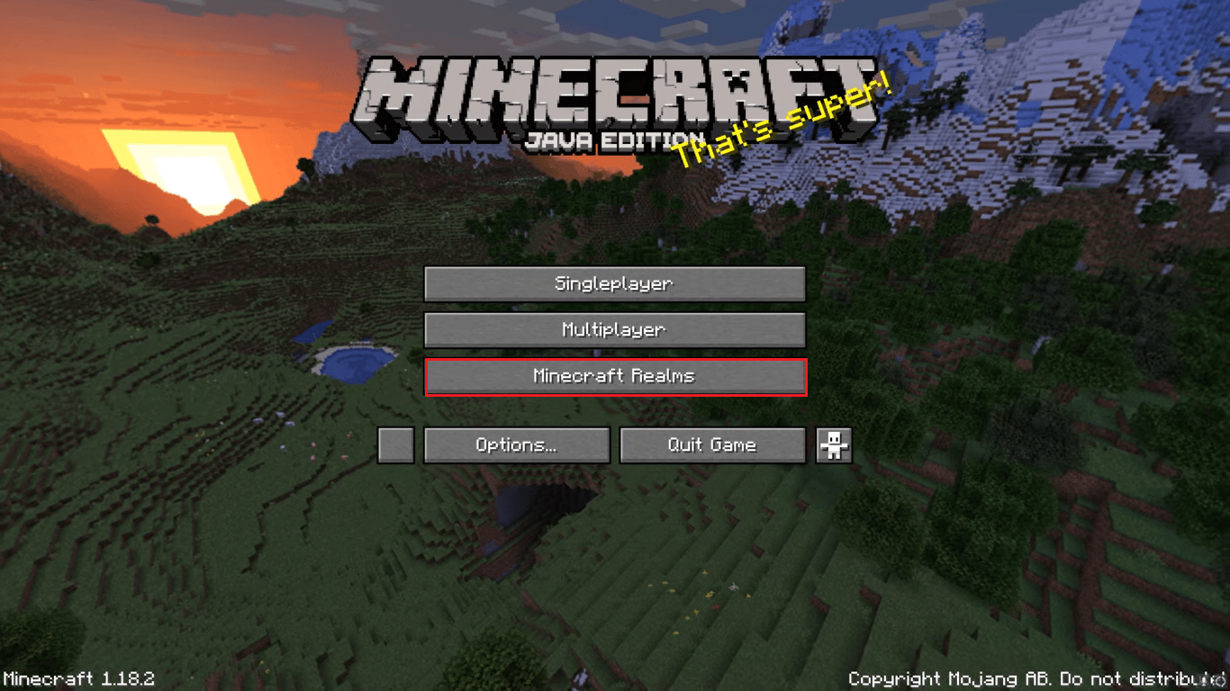select Minecraft Realms