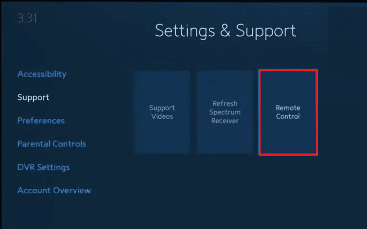 select Remote Control option in Spectrum TV. How to Reset Spectrum Remote