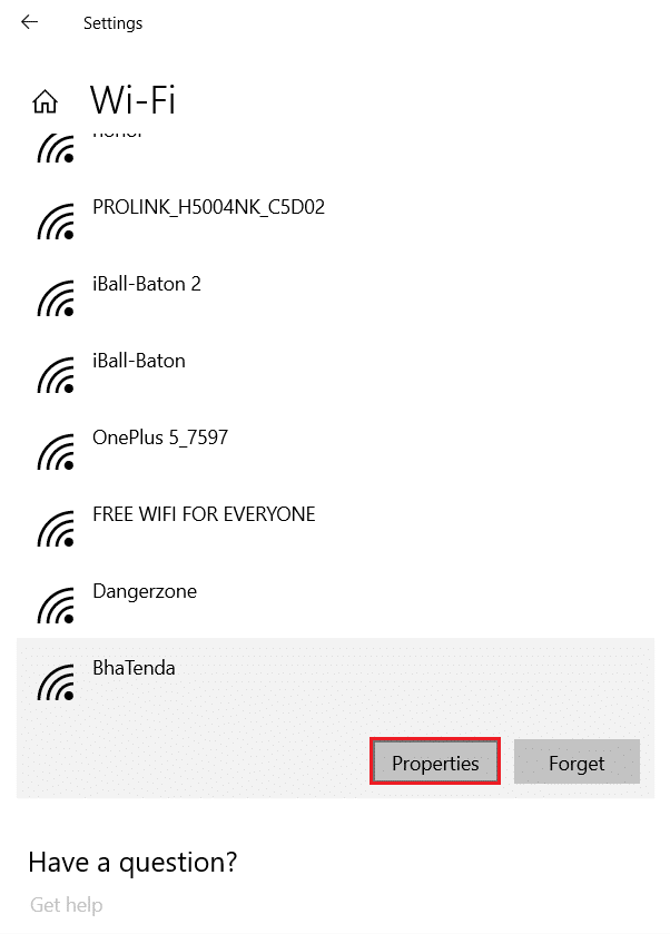 select a wifi network and click on Properties