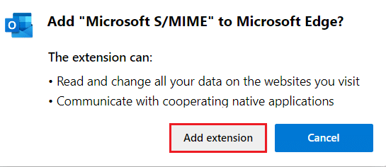 select add extension to add microsoft S MIME extension. The content can’t be displayed because the S MIME control isn’t available