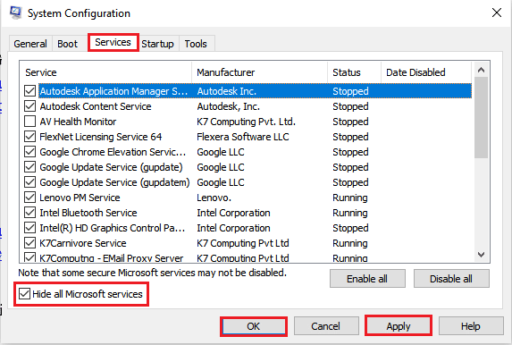 select all the NVIDIA services and click on the Apply and OK buttons. Fix NVIDIA Overlay Not Working on Windows 10