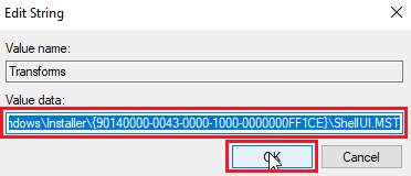 select all value and clear the value data then click on ok. Fix Error Applying Transforms in Windows 10