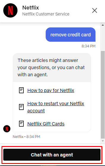 select Chat with an Agent | How to Cancel My Netflix Account