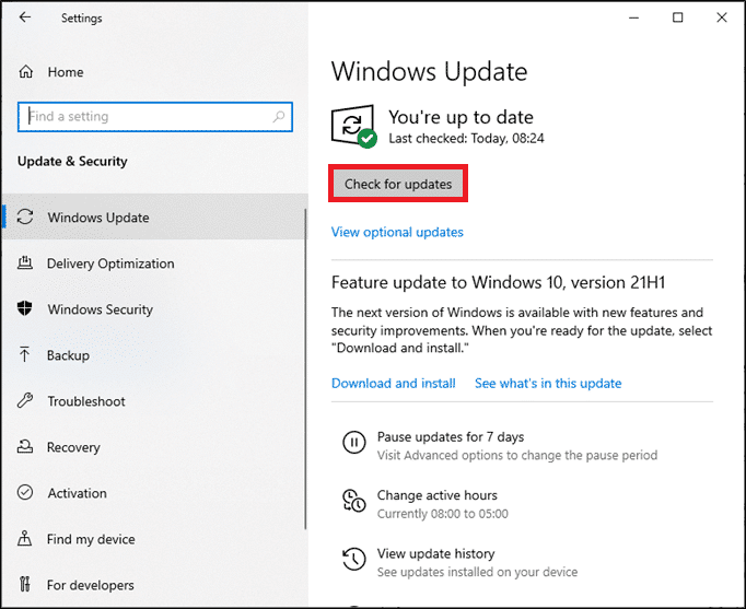 выберите «Проверить наличие обновлений» на правой панели. Исправить Microsoft Office, который не открывается в Windows 10