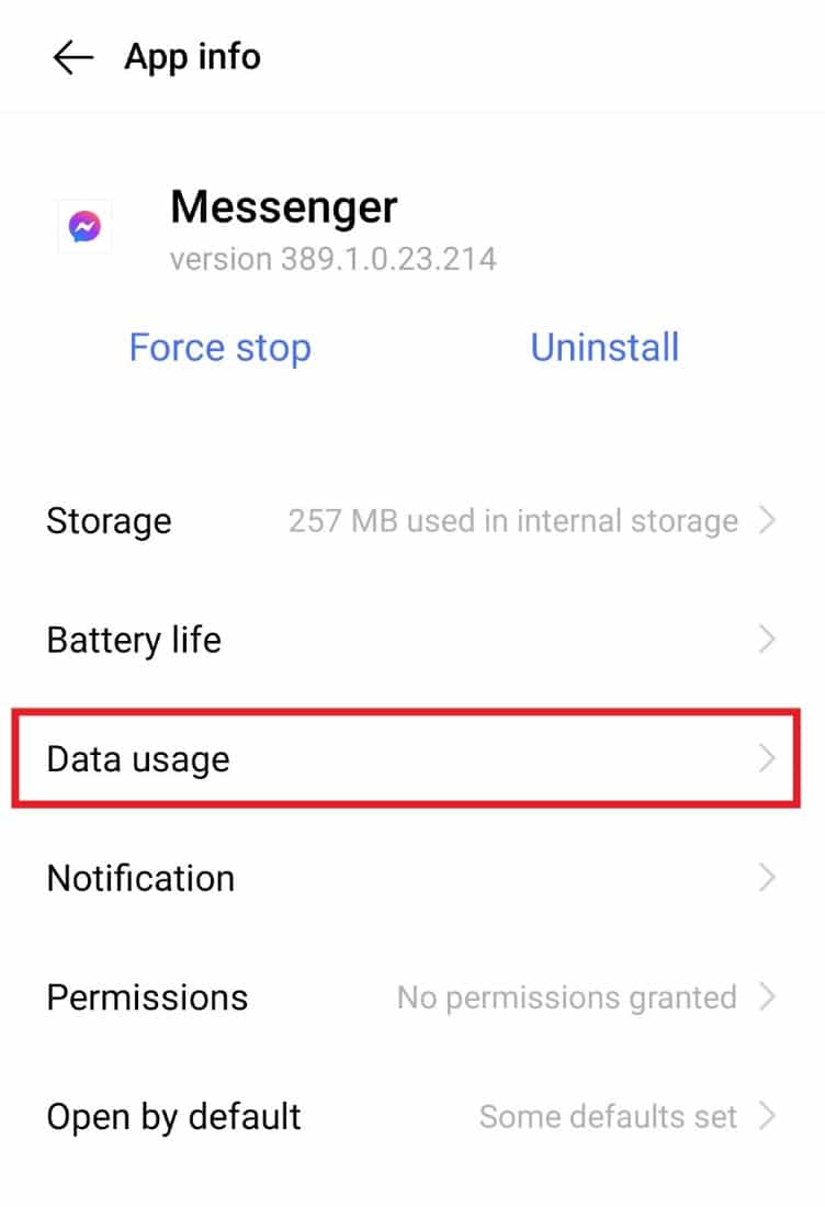 Select Data usage