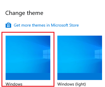 Select default Windows theme
