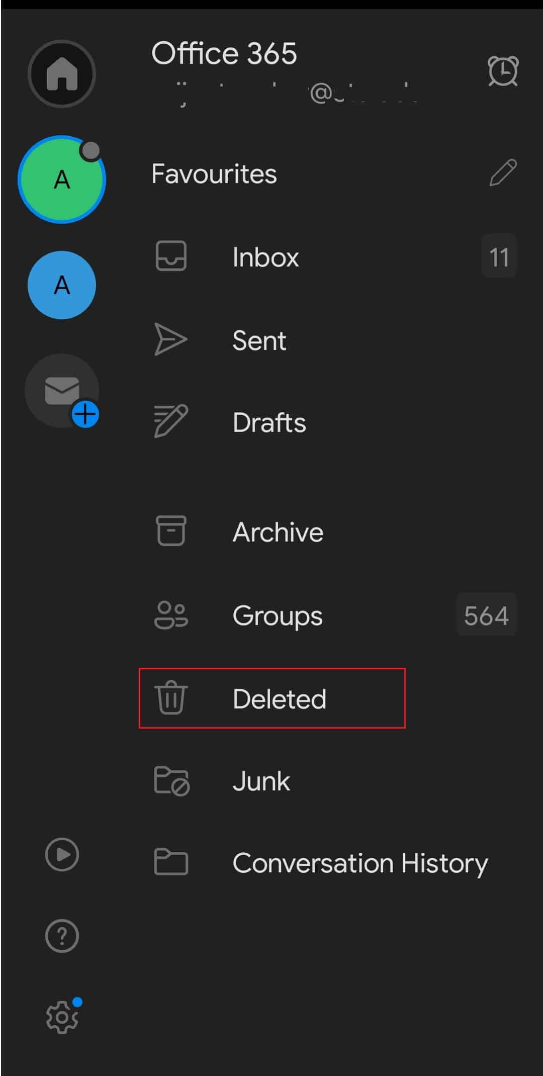 select deleted option