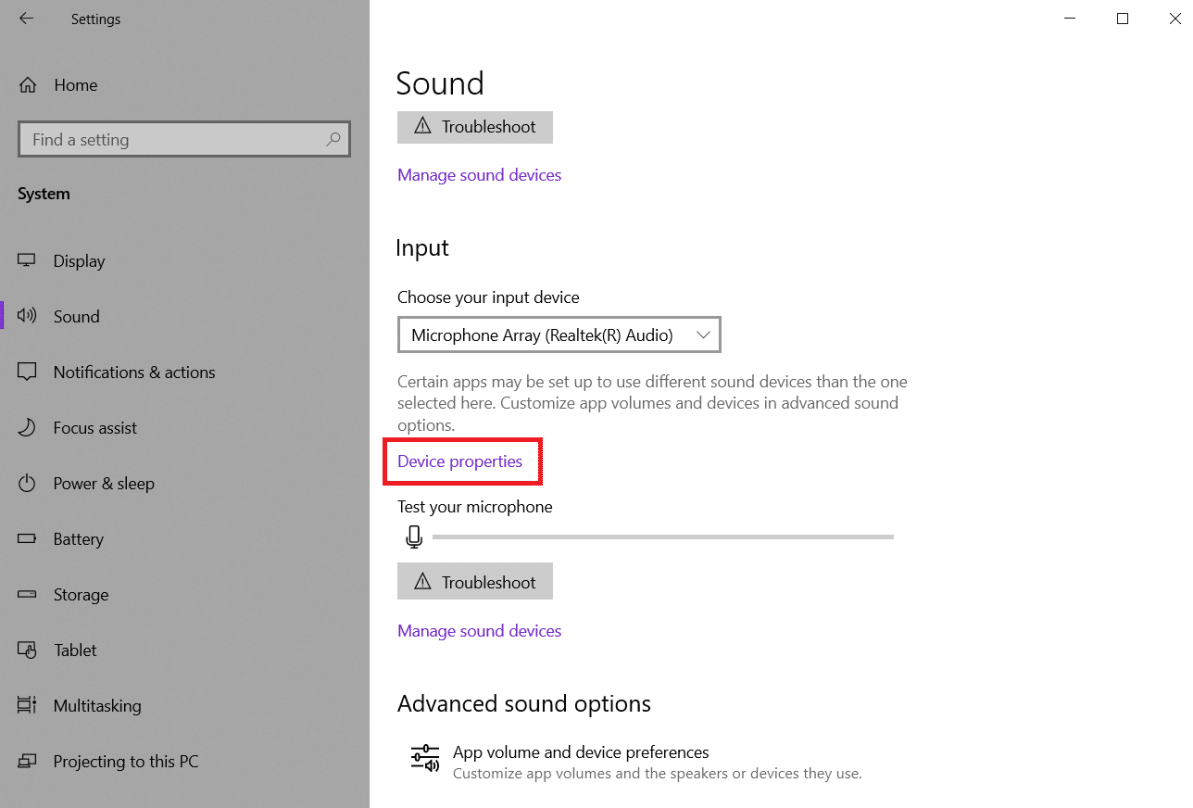 Select Device properties Under Input section. How to Fix Microphone Too Quiet on Windows 10