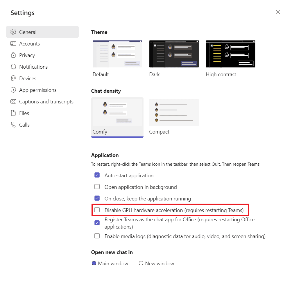 Select Disable GPU hardware acceleration