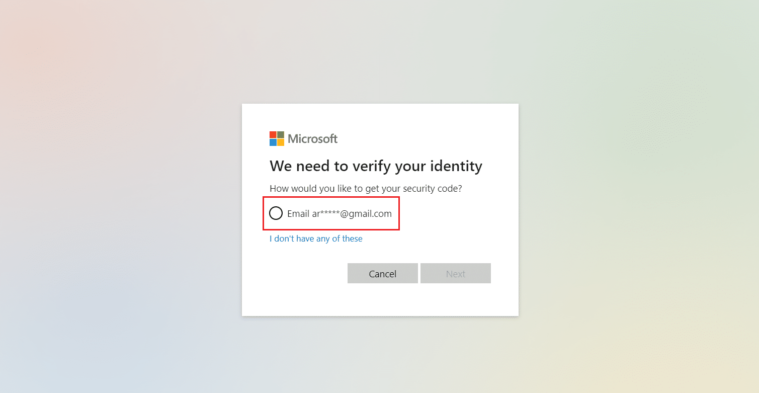 select email microsoft verify your identity. 