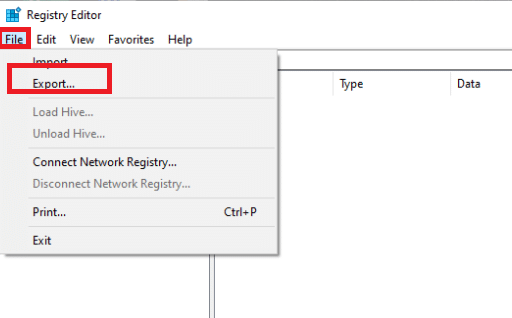 Select File, then Export 