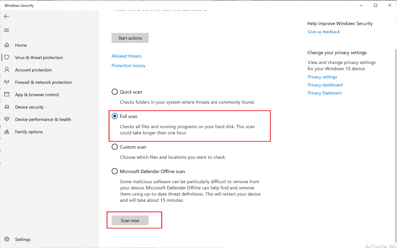 . Select Full Scan and click on Scan Now. How to Fix High CPU Usage on Windows 10?