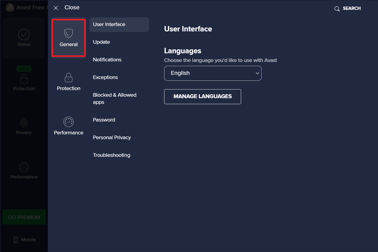 Select General tab ix A Socket Error Occurred During The Upload Test on Windows 10