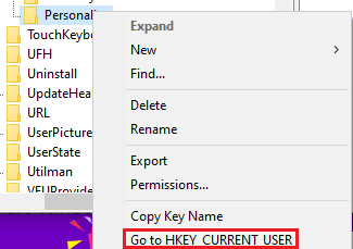 Select Go to HKEY CURRENT USER. Fix File Explorer Dark Theme Not Working on Windows 10