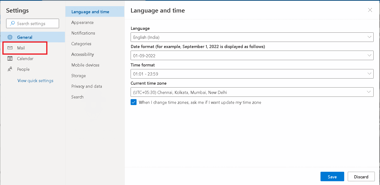 Select Mail option in the Settings. How to Set Out of Office in Teams