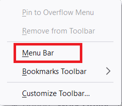 Select Menu bar