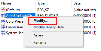 Select modify