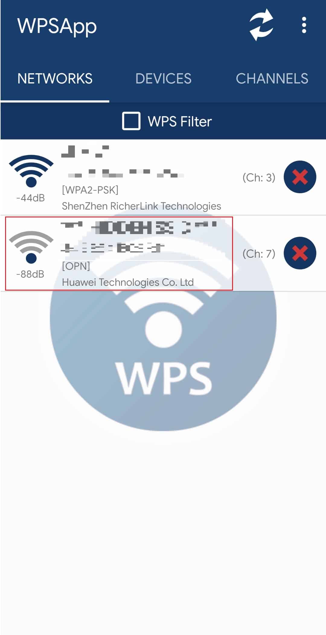 select network in WPSApp. How to Hack WiFi Password