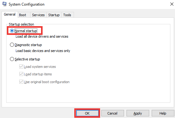 select normal startup. Fix External Hard Drive Not Accessible in Windows 10