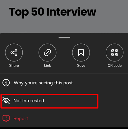 Select Not Interested | How to Get Rid of Suggested Posts on Instagram
