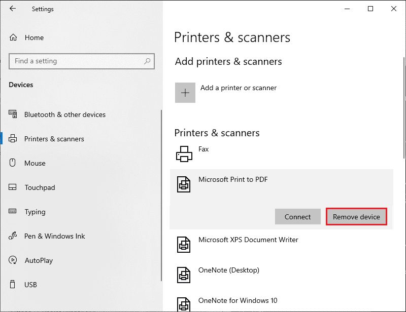 Select Remove Device and then close Settings. Fix Error Printing in Windows 10