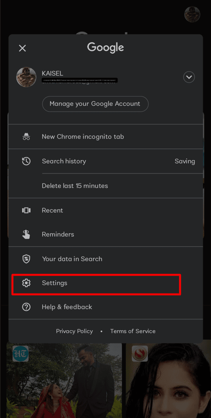 Select Settings from the menu. | turn off trending searches on Google Chrome