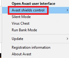 Select the Avast shield control. Fix Zoom Unable to Connect Error Code 5003