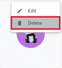select the Delete option 