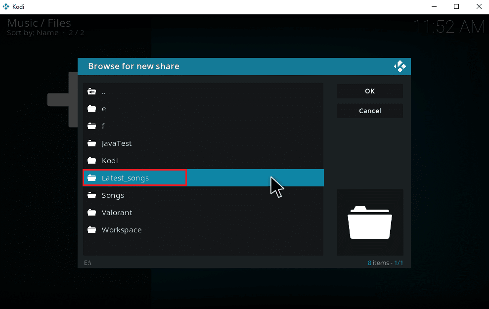 Select the desired folder. How to Download Music to Kodi