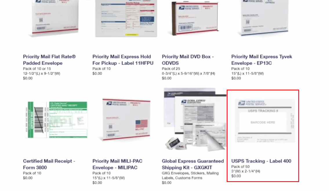select the desired label | How to Reactivate USPS.com Account