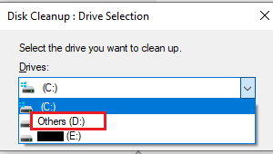 Select the disk and click ok