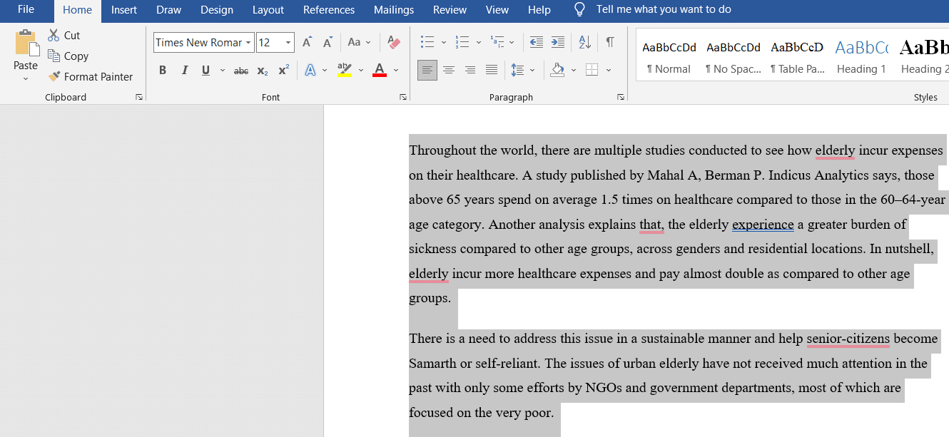 Select the document. How to Insert a Line in Word