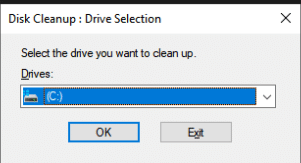 Select the Drive you want to clean