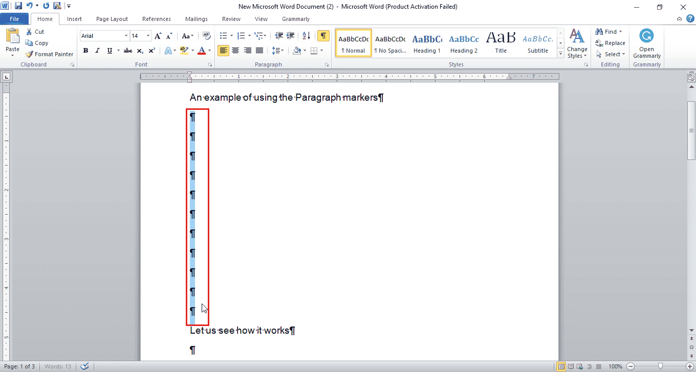Select the paragraph markers using your mouse or trackpad in case of a laptop. How to Delete a Page in Word 2010