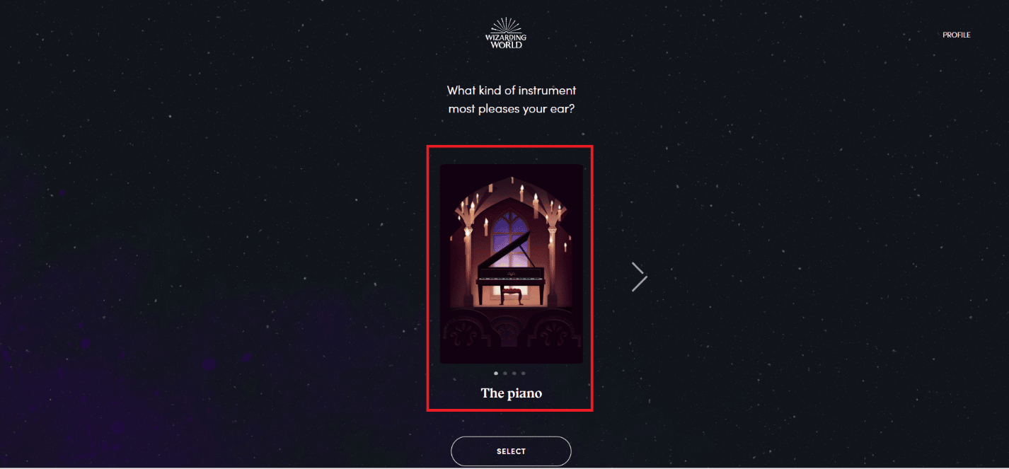 Select The piano | Can You Retake Pottermore House Test?
