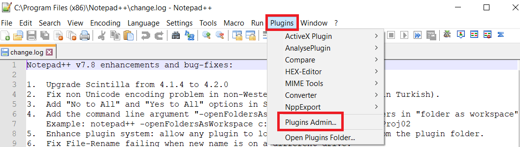 select the Plugins menu and click on Plugin Admins. how to compare two files in notepad