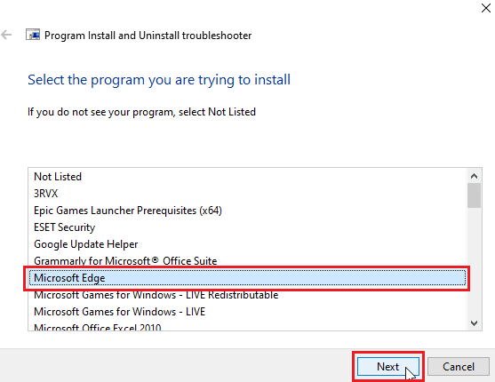 select the program where you experience the error and click on next. Fix Error Applying Transforms in Windows 10