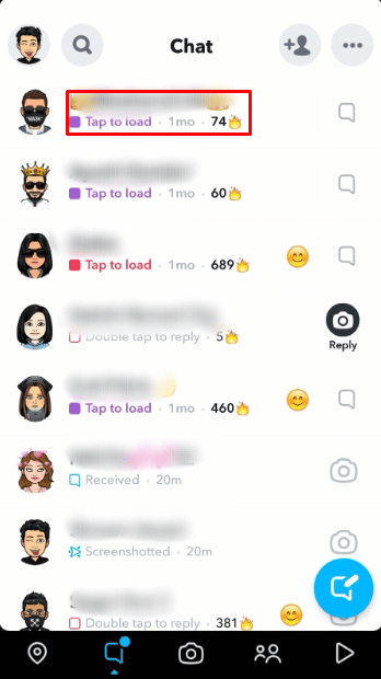Select the snap you want to take a screenshot of and click on the snap option to open the snap. | How Do You Secretly Screenshot Snapchats