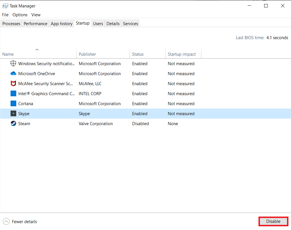 select the startup tasks which are not required and click Disable displayed in the bottom right corner. Fix ERR_EMPTY_RESPONSE on Windows 10